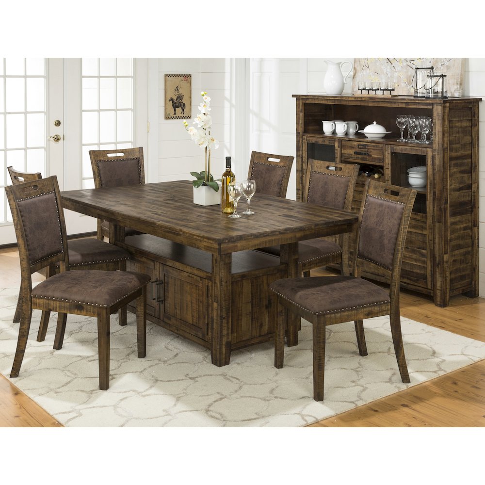 Cannon Valley Distressed Industrial Upholstered Back Dining Chair with Nailhead Trim (Set of 2)