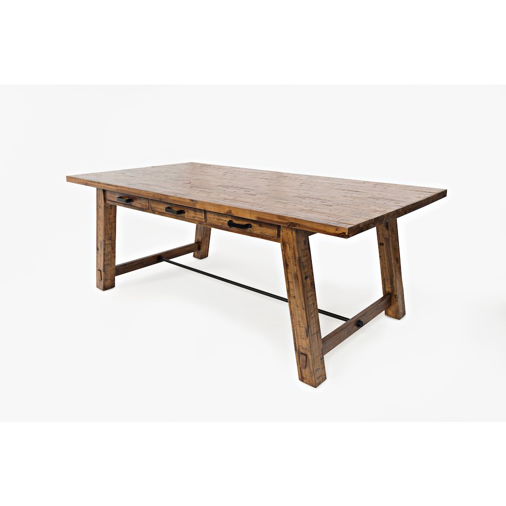 Cannon Valley Distressed Industrial 82" Trestle Dining Table