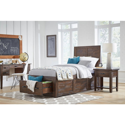 Jackson Lodge Rustic Distressed Solid Wood Twin Storage Bed