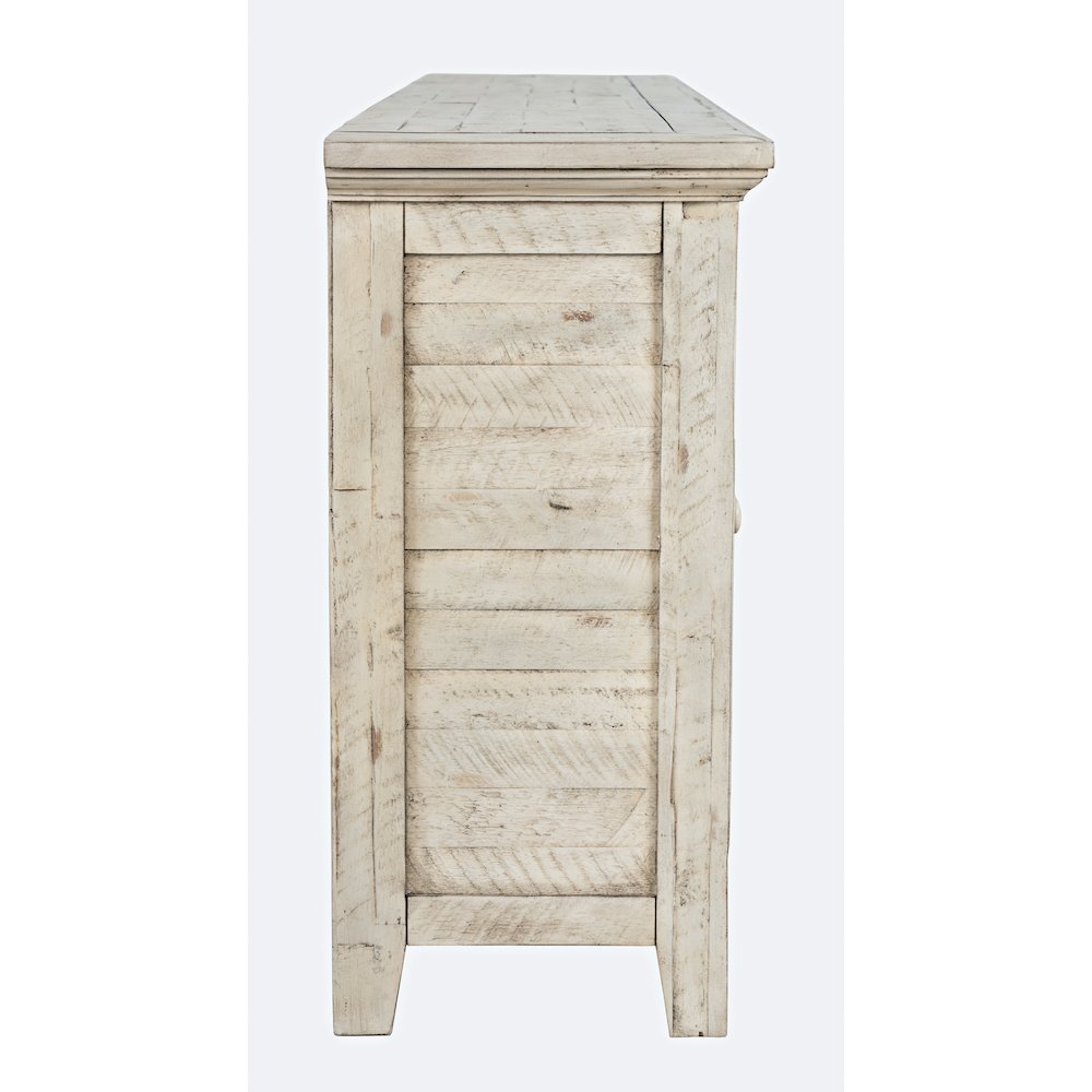 Rustic Shores 70" Coastal Distressed Acacia Six-Door Sideboard Cabinet