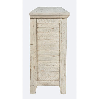 Rustic Shores 70" Coastal Distressed Acacia Six-Door Sideboard Cabinet