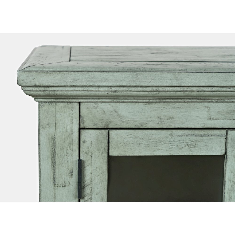 Rustic Shores 54" Coastal Distressed Acacia Four-Door Credenza Cabinet