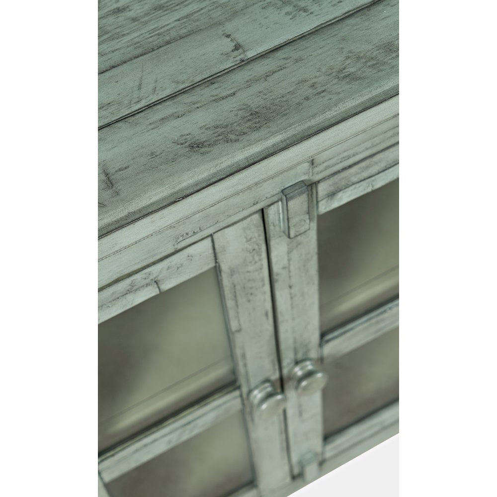 Rustic Shores 70" Coastal Distressed Acacia Six-Door Sideboard Cabinet