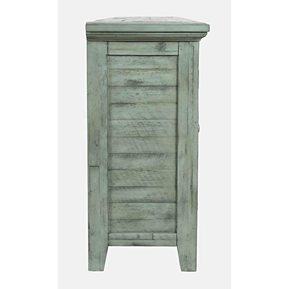 Rustic Shores 70" Coastal Distressed Acacia Six-Door Sideboard Cabinet