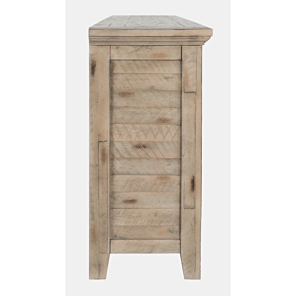 Rustic Shores 70" Coastal Distressed Acacia Six-Door Sideboard Cabinet