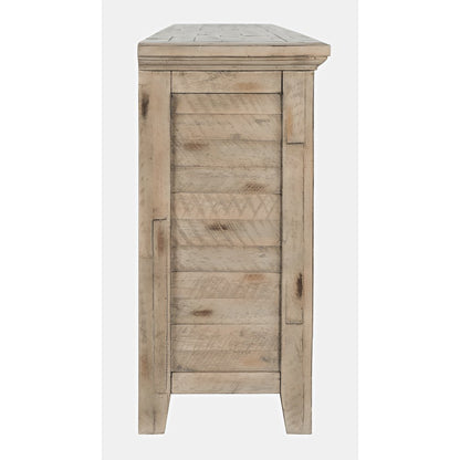 Rustic Shores 70" Coastal Distressed Acacia Six-Door Sideboard Cabinet
