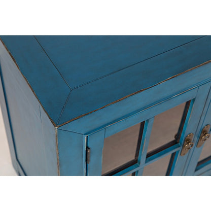 Aquitaine 70" Transitional Style Four Door Sideboard Cabinet
