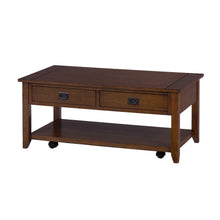 Oak Brown Coffee Table for Living Room, Rectangular Table for Living Room
