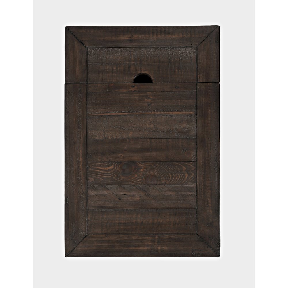Rustic Reclaimed Pine Farmhouse Harris USB Charging Chairside Table