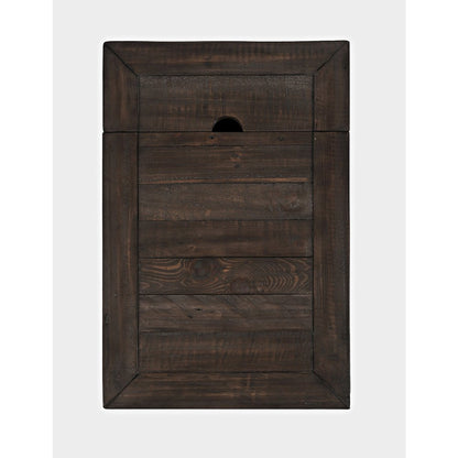 Rustic Reclaimed Pine Farmhouse Harris USB Charging Chairside Table