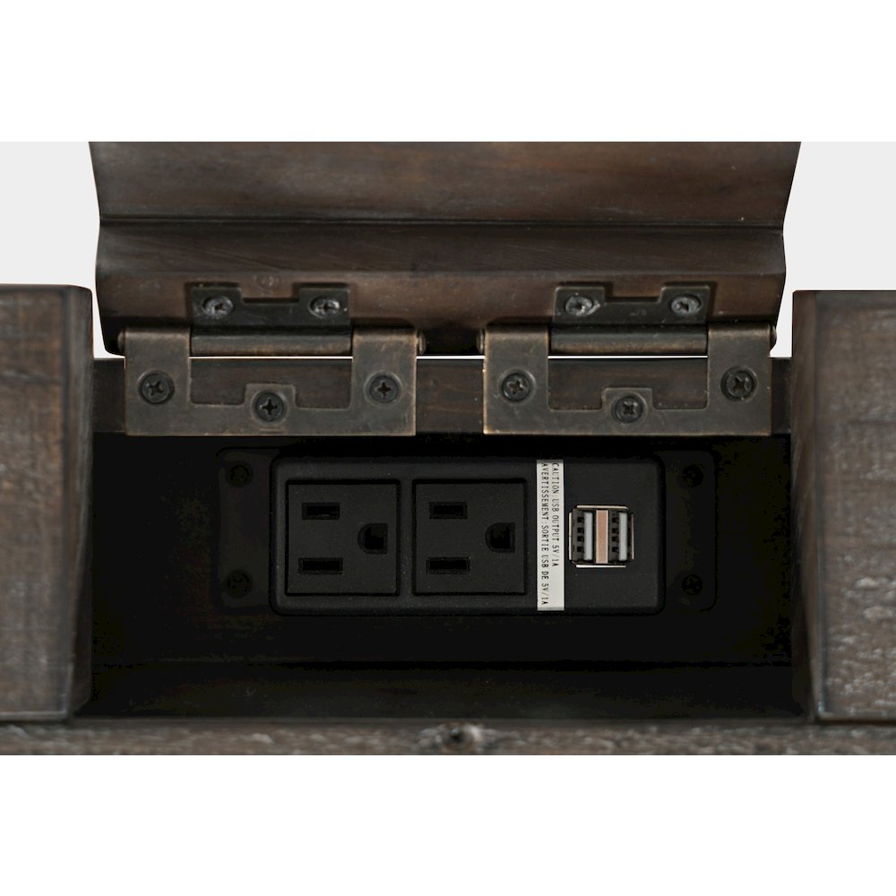 Madison County Rustic Reclaimed Solid Wood Farmhouse USB Charging Desk