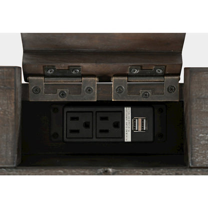 Madison County Rustic Reclaimed Solid Wood Farmhouse USB Charging Desk