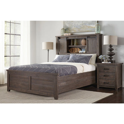 Madison County Rustic Reclaimed Solid Wood Farmhouse USB Charging Nightstand
