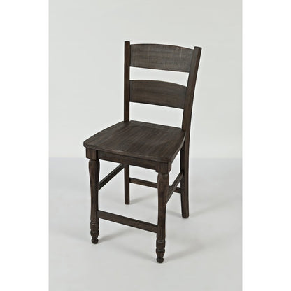 Rustic Reclaimed Pine Farmhouse Ladderback Counter Stool (Set of 2)