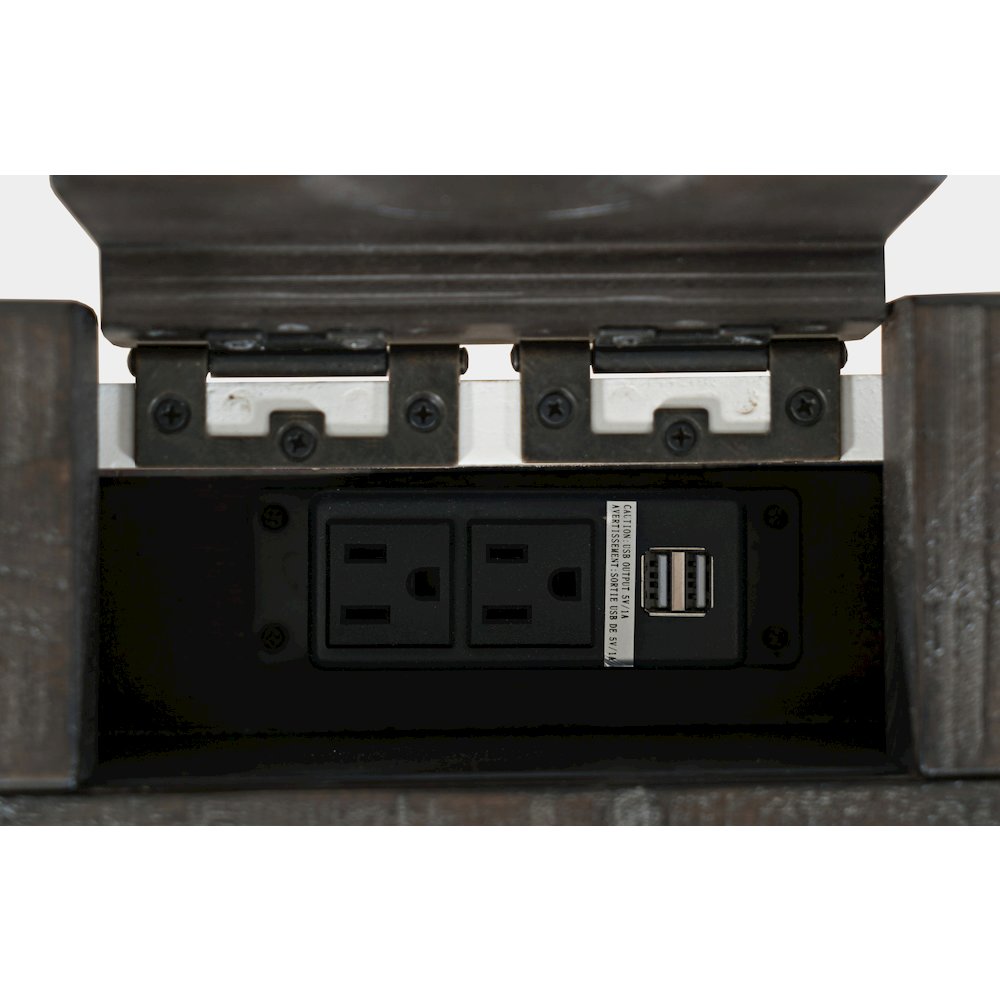 Madison County Rustic Reclaimed Solid Wood Farmhouse USB Charging Desk