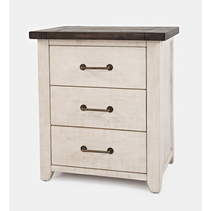 Madison County Rustic Reclaimed Solid Wood Farmhouse USB Charging Nightstand