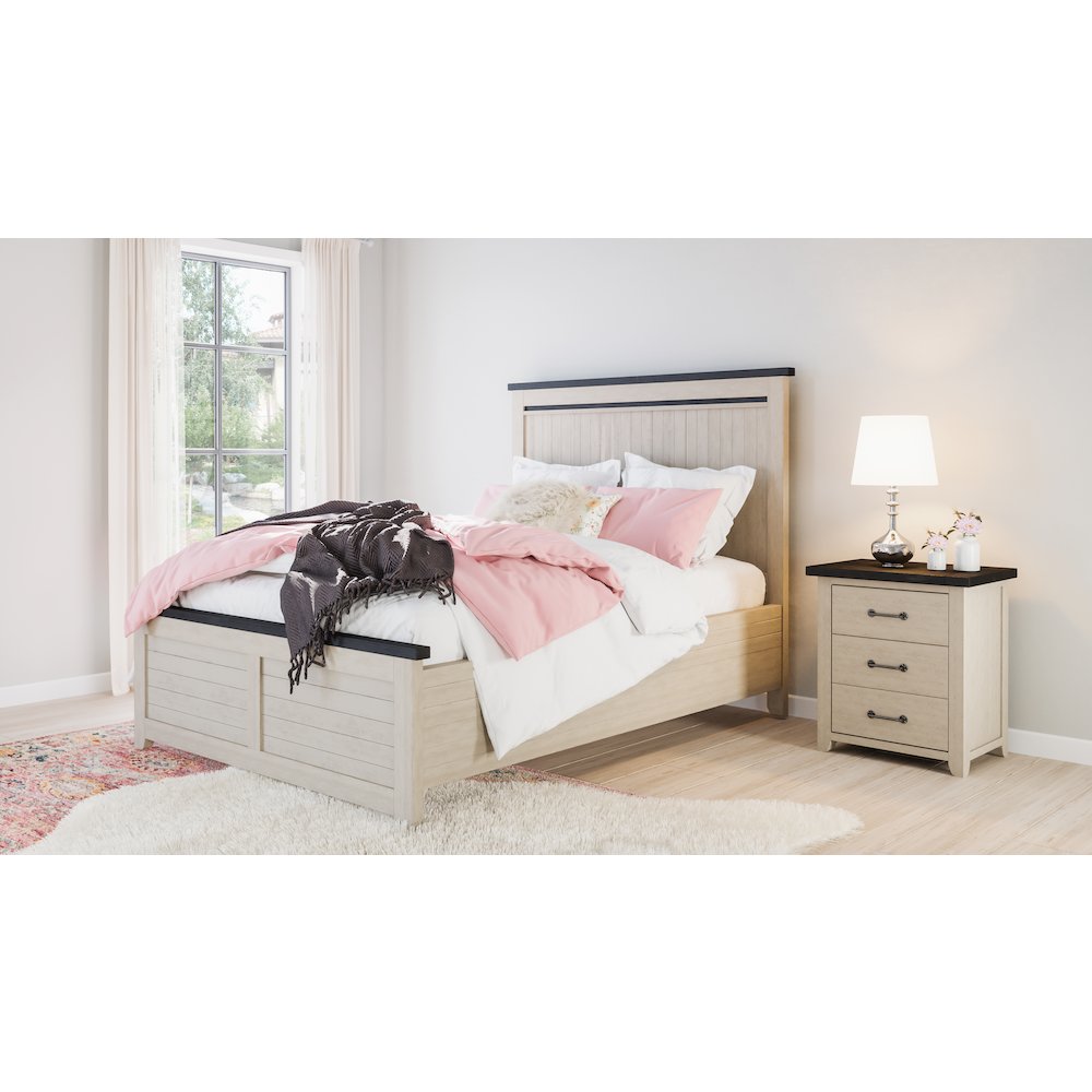 Madison County Rustic Reclaimed Solid Wood Farmhouse USB Charging Nightstand