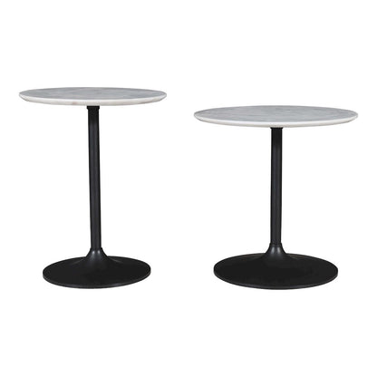 Camille Solid Marble and Iron Modern Luxury Accent Tables (Set of 2)