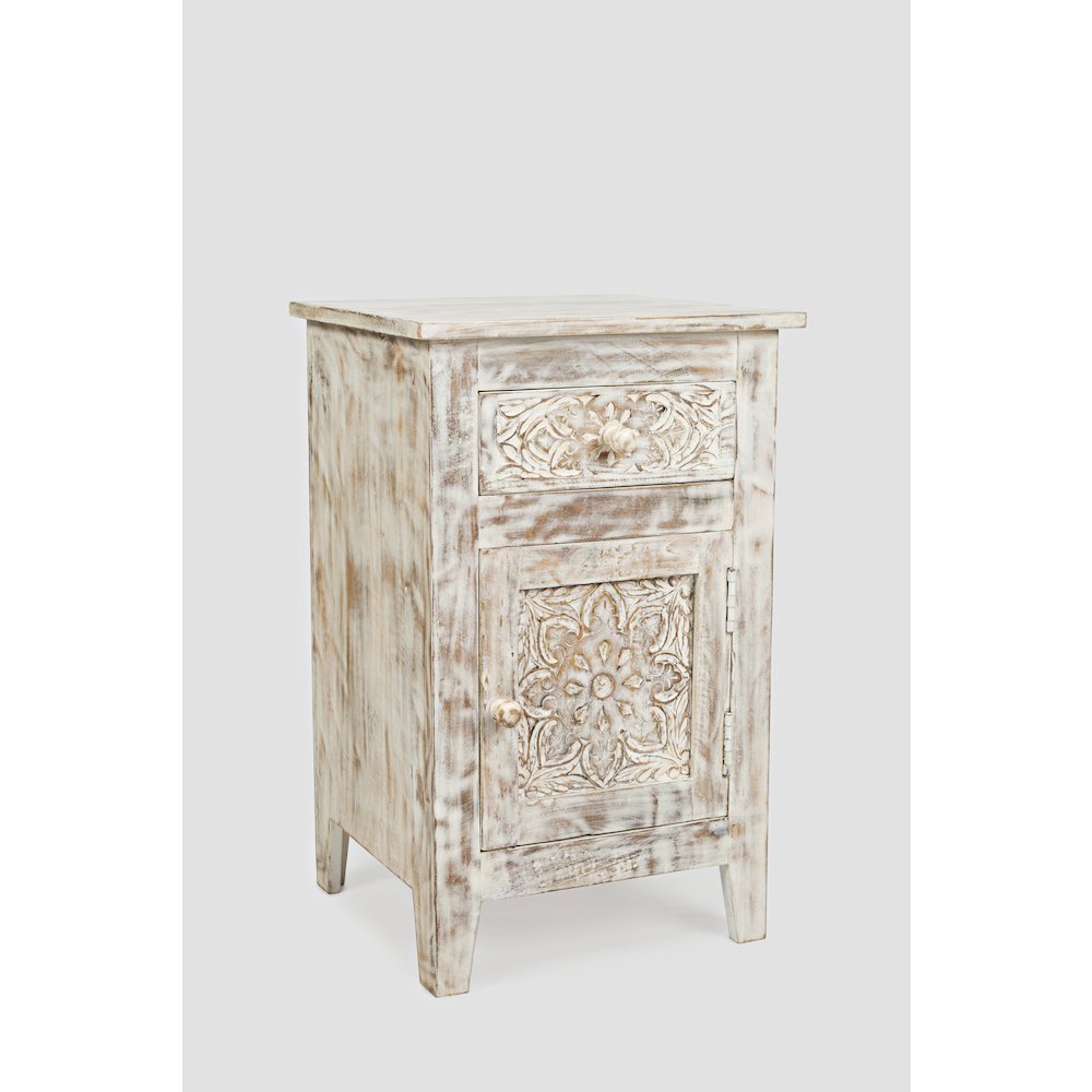 Global Archive Hand Carved Mango Wood Accent Table