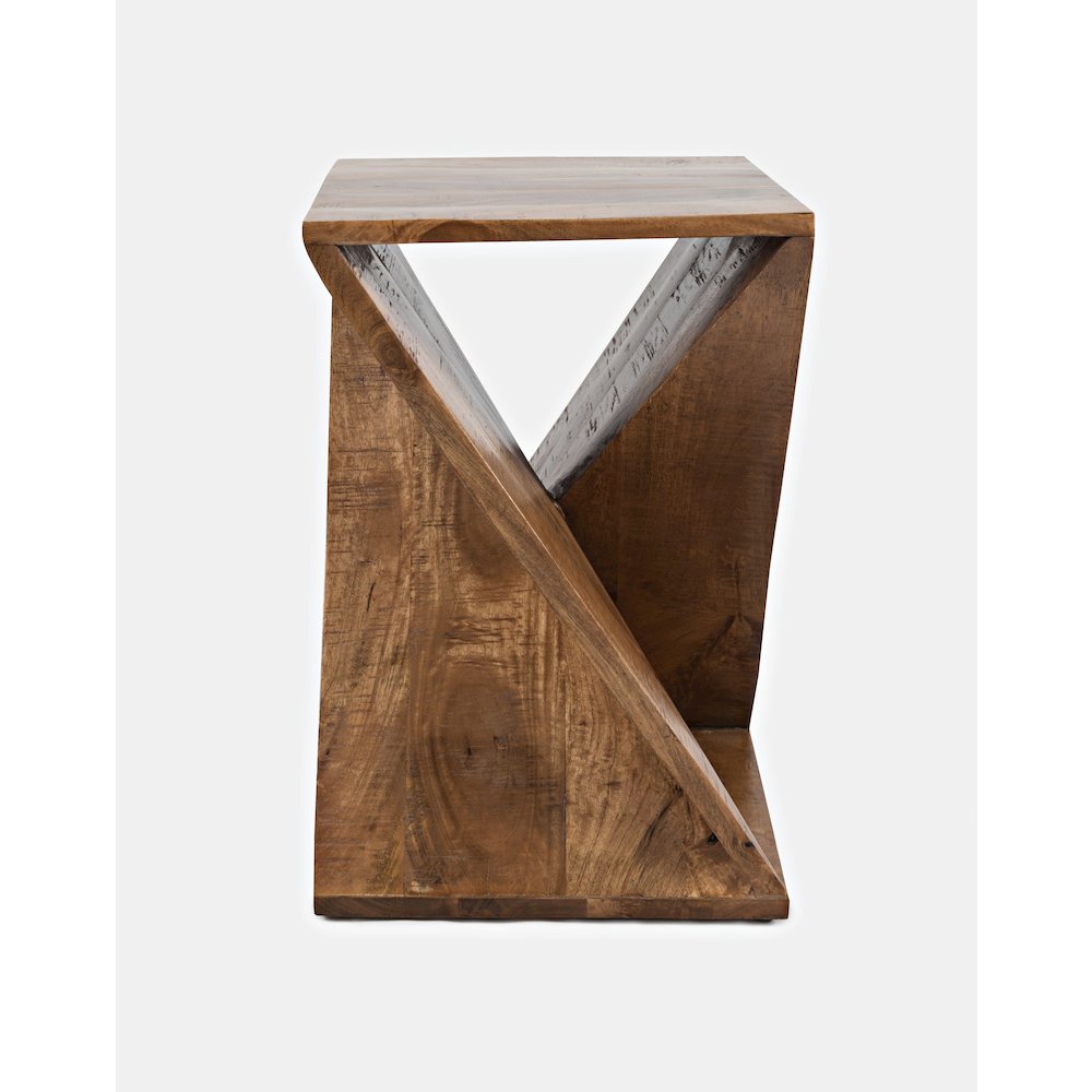 Global Archive Solid Mango Hardwood Modern Angled Jasper Table