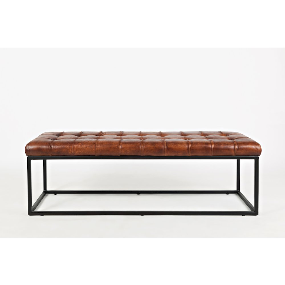 Global Archive 55" Genuine Distressed Leather Ottoman Bench