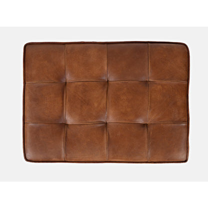 Global Archive Distressed Genuine Leather Ottoman Stool