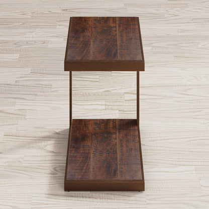 Global Archive Distressed Acacia and Stainless Steel "C" Table
