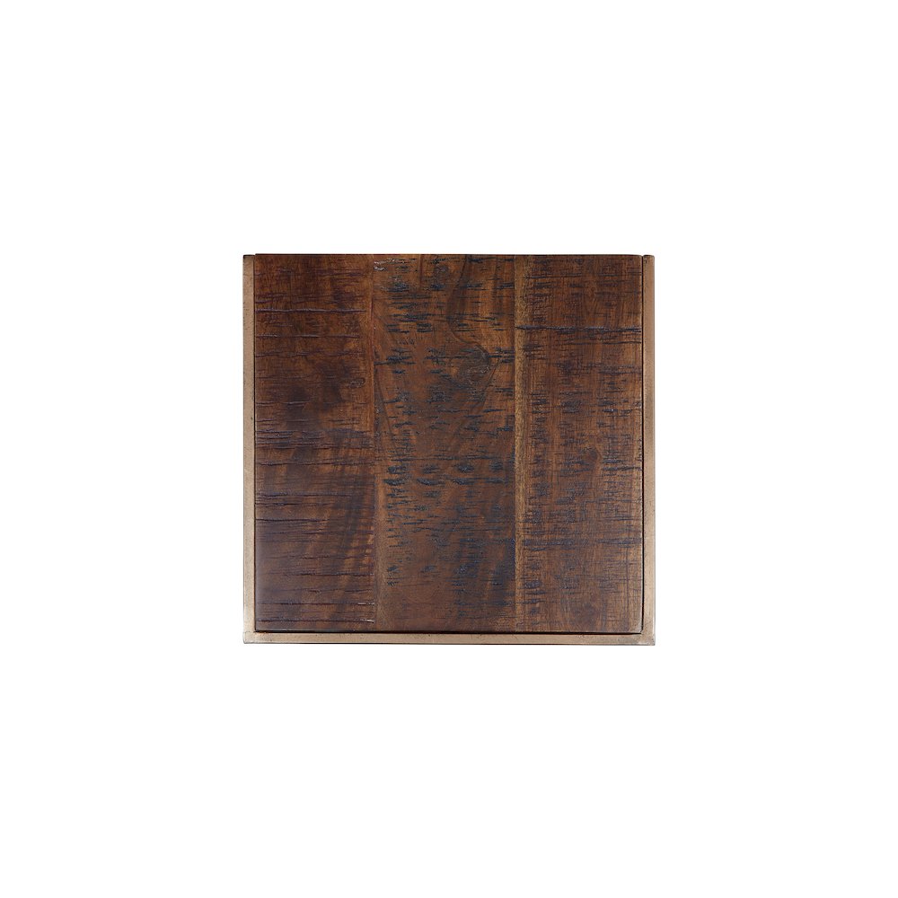 Global Archive Distressed Acacia and Stainless Steel "C" Table