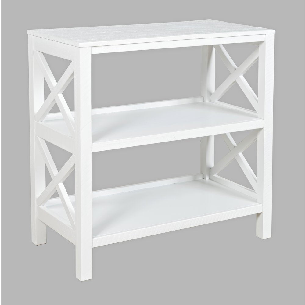 Bridgehampton X-Side Rustic Solid Wood Bookcase