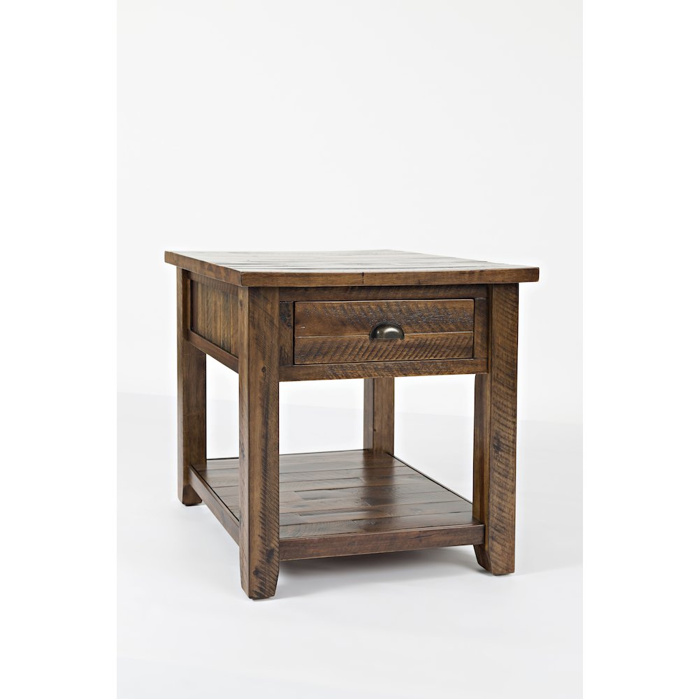 Artisan's Craft Rustic Farmhouse Distressed Solid Wood End Table