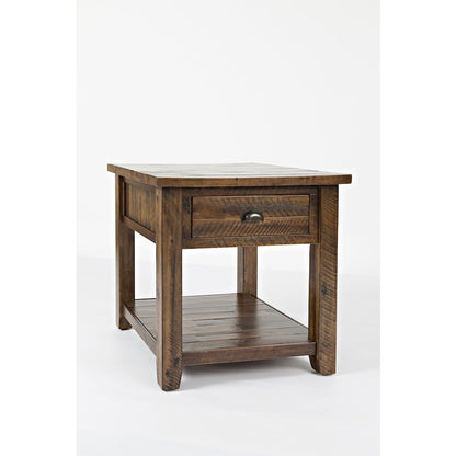 Artisan's Craft Rustic Farmhouse Distressed Solid Wood End Table