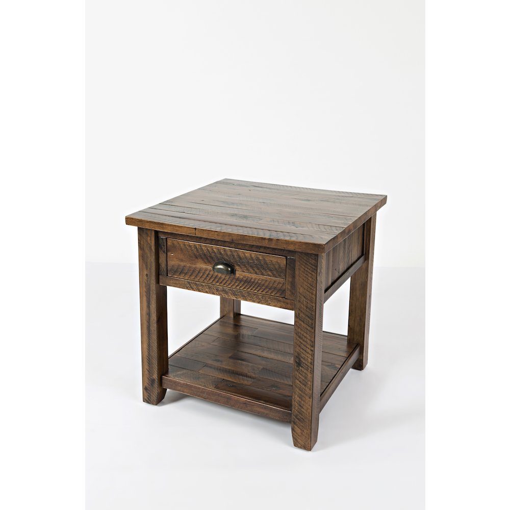 Artisan's Craft Rustic Farmhouse Distressed Solid Wood End Table