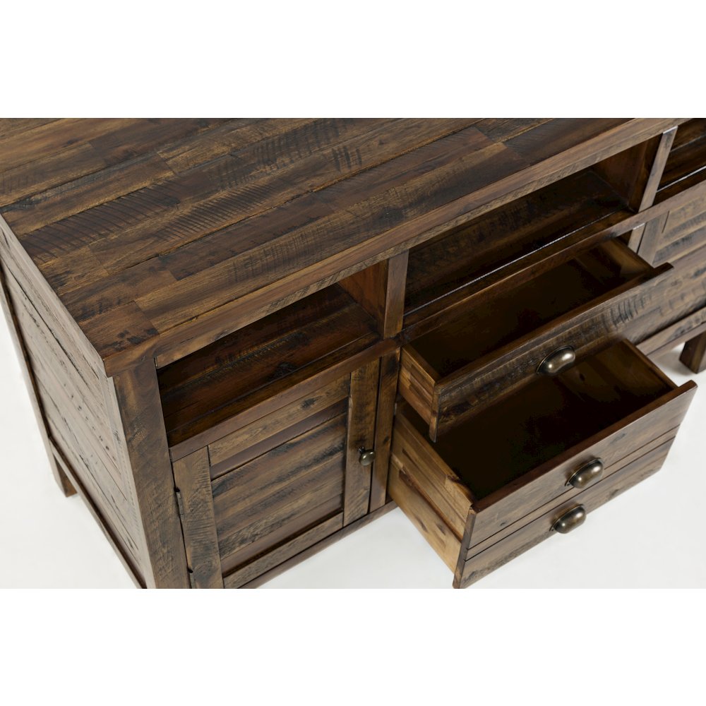 50" Rustic Farmhouse Solid Wood Distressed Media Console TV Stand