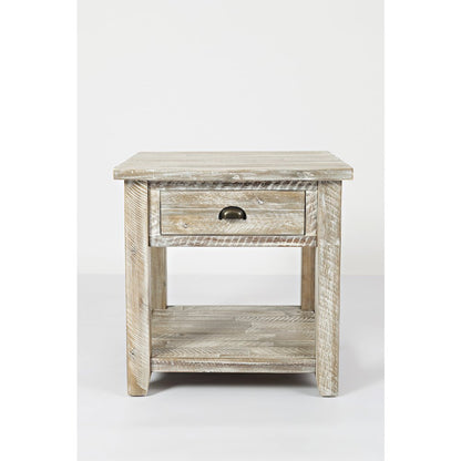 Artisan's Craft Rustic Farmhouse Distressed Solid Wood End Table