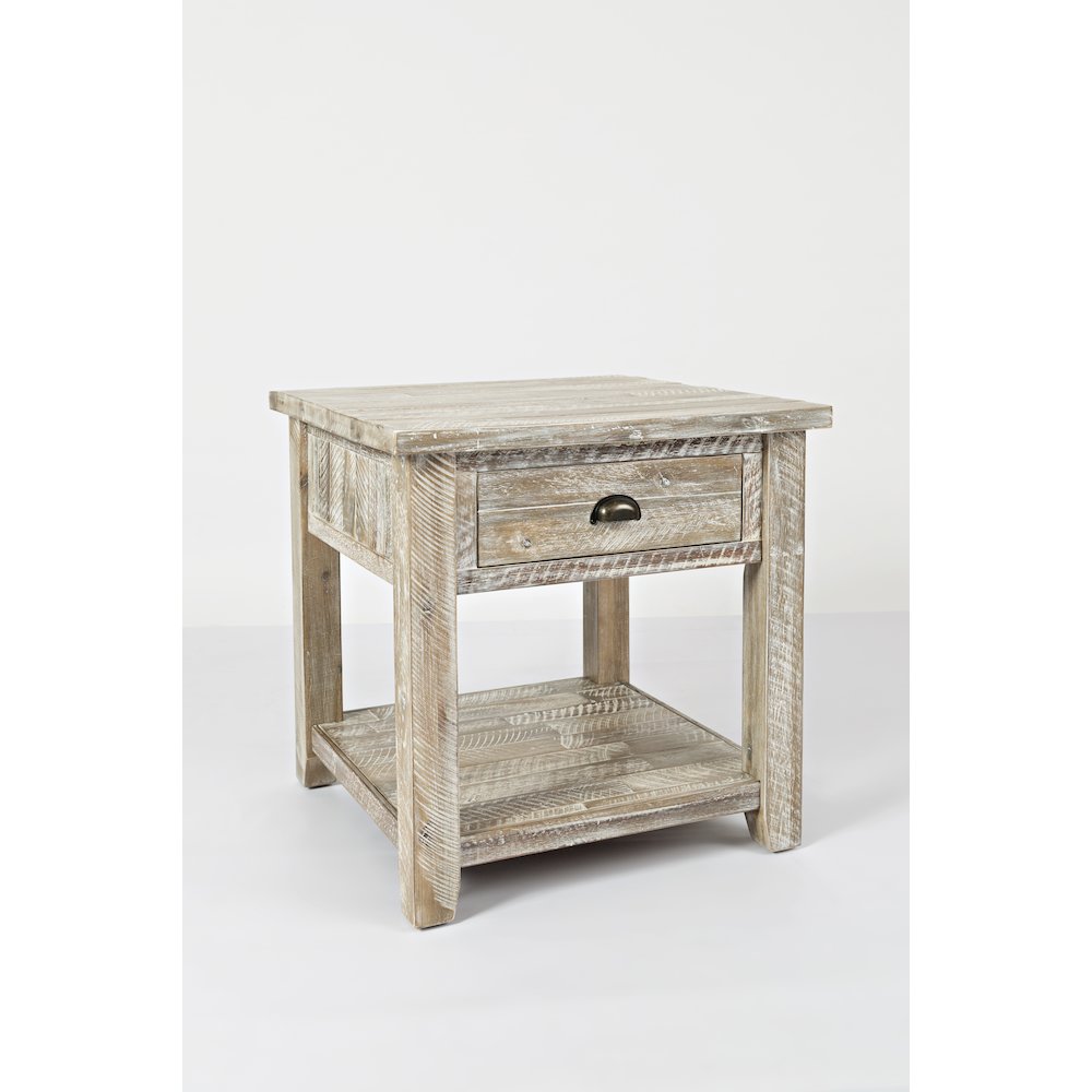 Artisan's Craft Rustic Farmhouse Distressed Solid Wood End Table