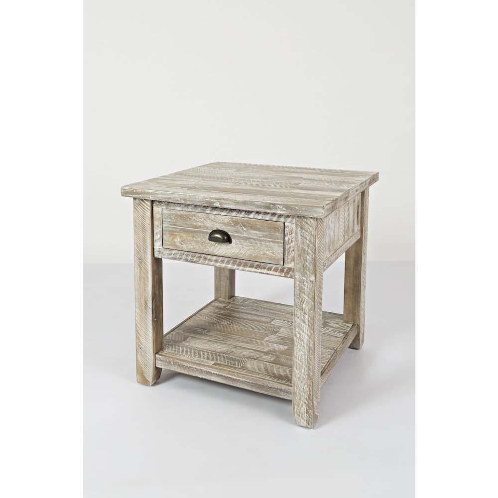 Artisan's Craft Rustic Farmhouse Distressed Solid Wood End Table