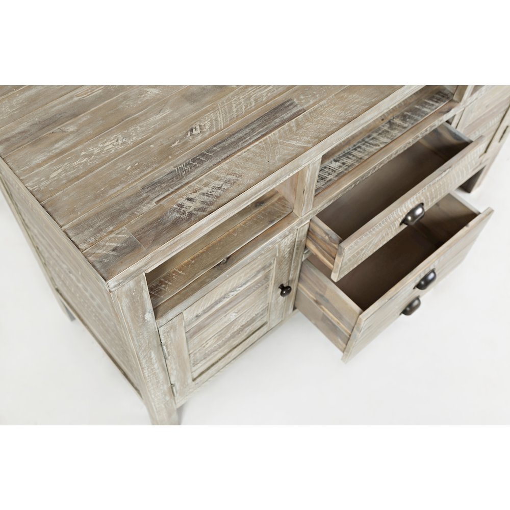50" Rustic Farmhouse Solid Wood Distressed Media Console TV Stand