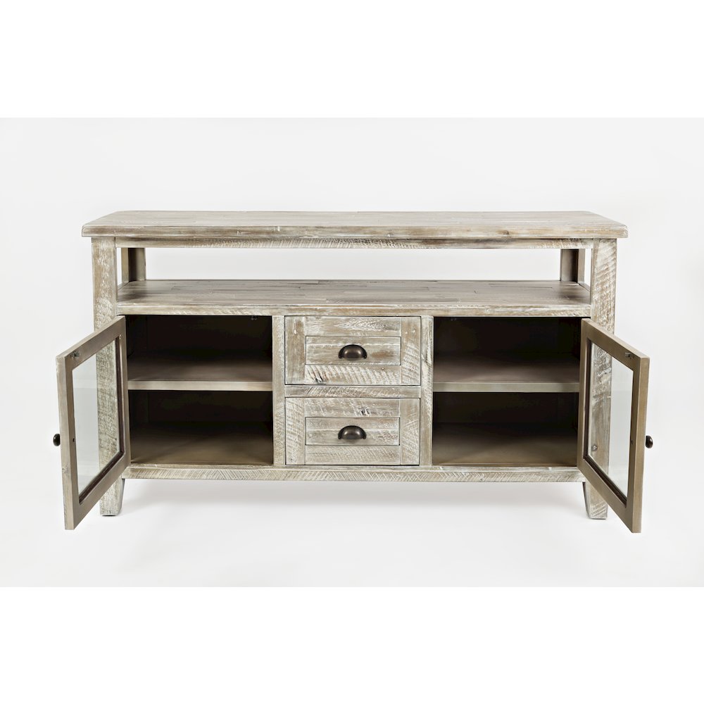 54" Rustic Farmhouse Solid Wood Distressed Media Console TV Stand