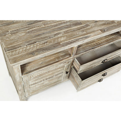 Artisan's Craft Rustic Farmhouse Distressed Acacia Media Console 70"