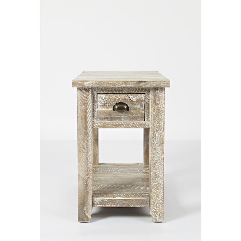 Artisan's Craft Rustic Farmhouse Distressed Solid Wood Chairside Table