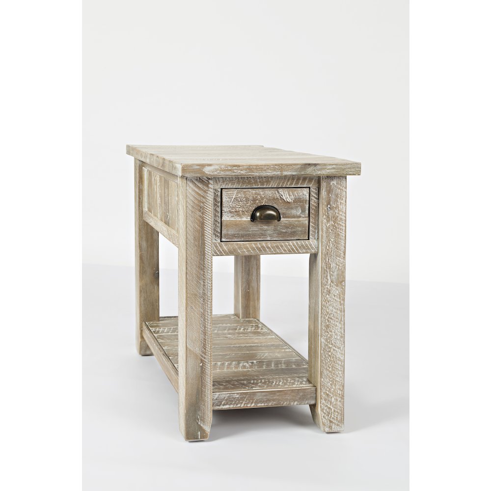 Artisan's Craft Rustic Farmhouse Distressed Solid Wood Chairside Table