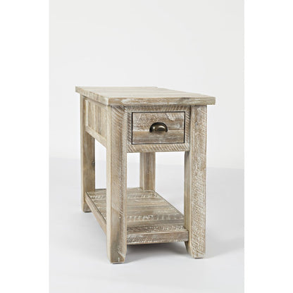 Artisan's Craft Rustic Farmhouse Distressed Solid Wood Chairside Table