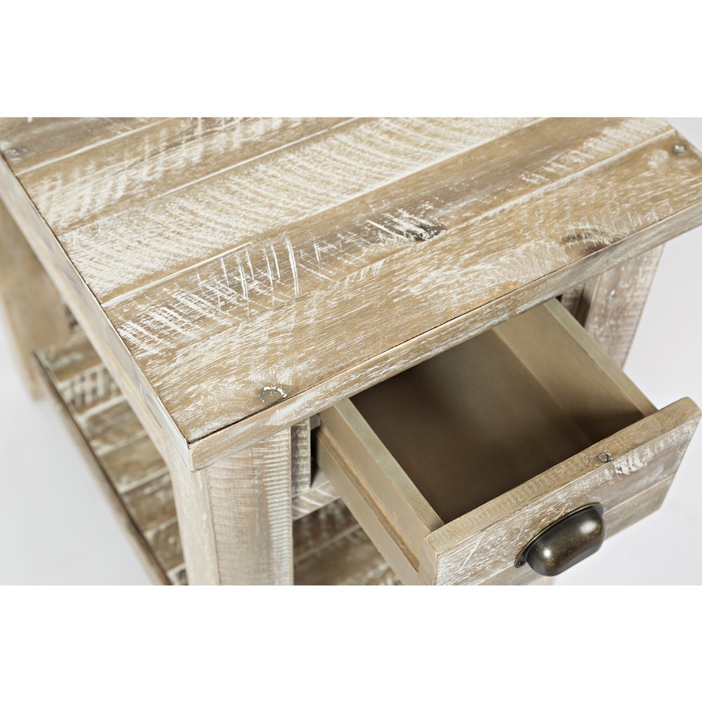 Artisan's Craft Rustic Farmhouse Distressed Solid Wood Chairside Table