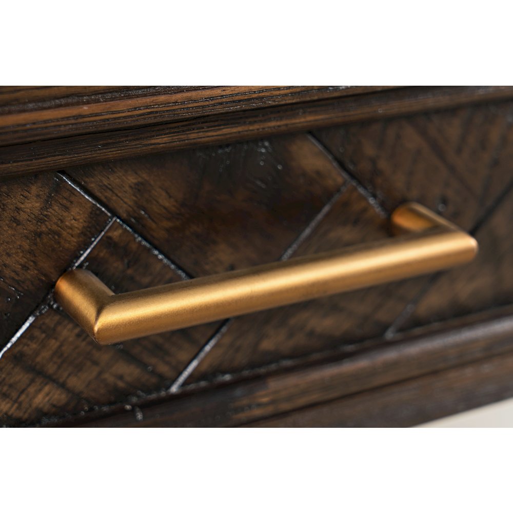 Gramercy Mid-Century Modern Chevron Three Drawer USB Charging Desk