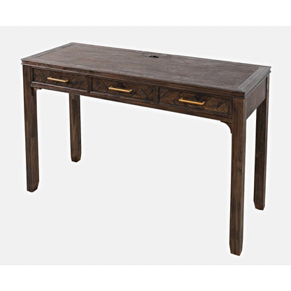 Gramercy Mid-Century Modern Chevron Three Drawer USB Charging Desk