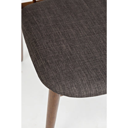 Denmark Upholstered Mid-Century Modern Curved Back Side Chair (Set of 2)
