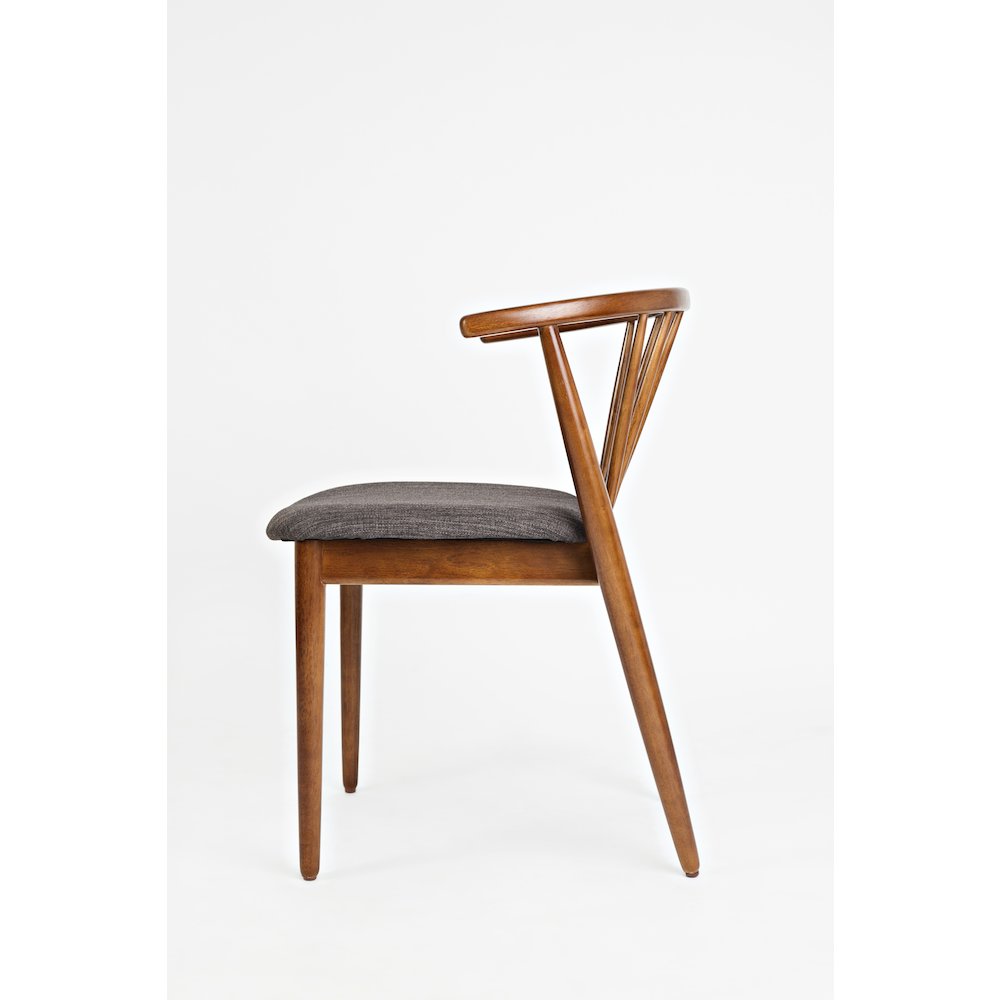 Denmark Upholstered Mid-Century Modern Curved Back Side Chair (Set of 2)