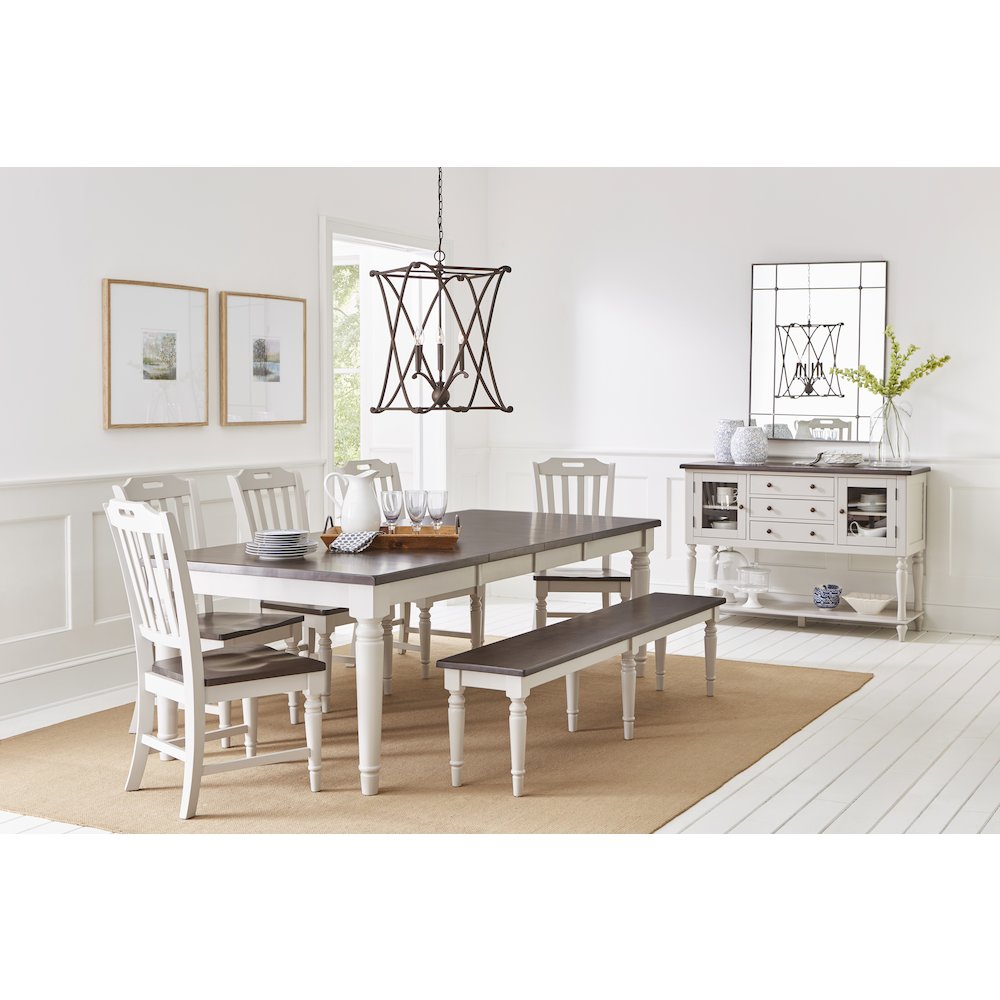 Orchard Park Farmhouse Solid Rubberwood Rectangular Extension Table