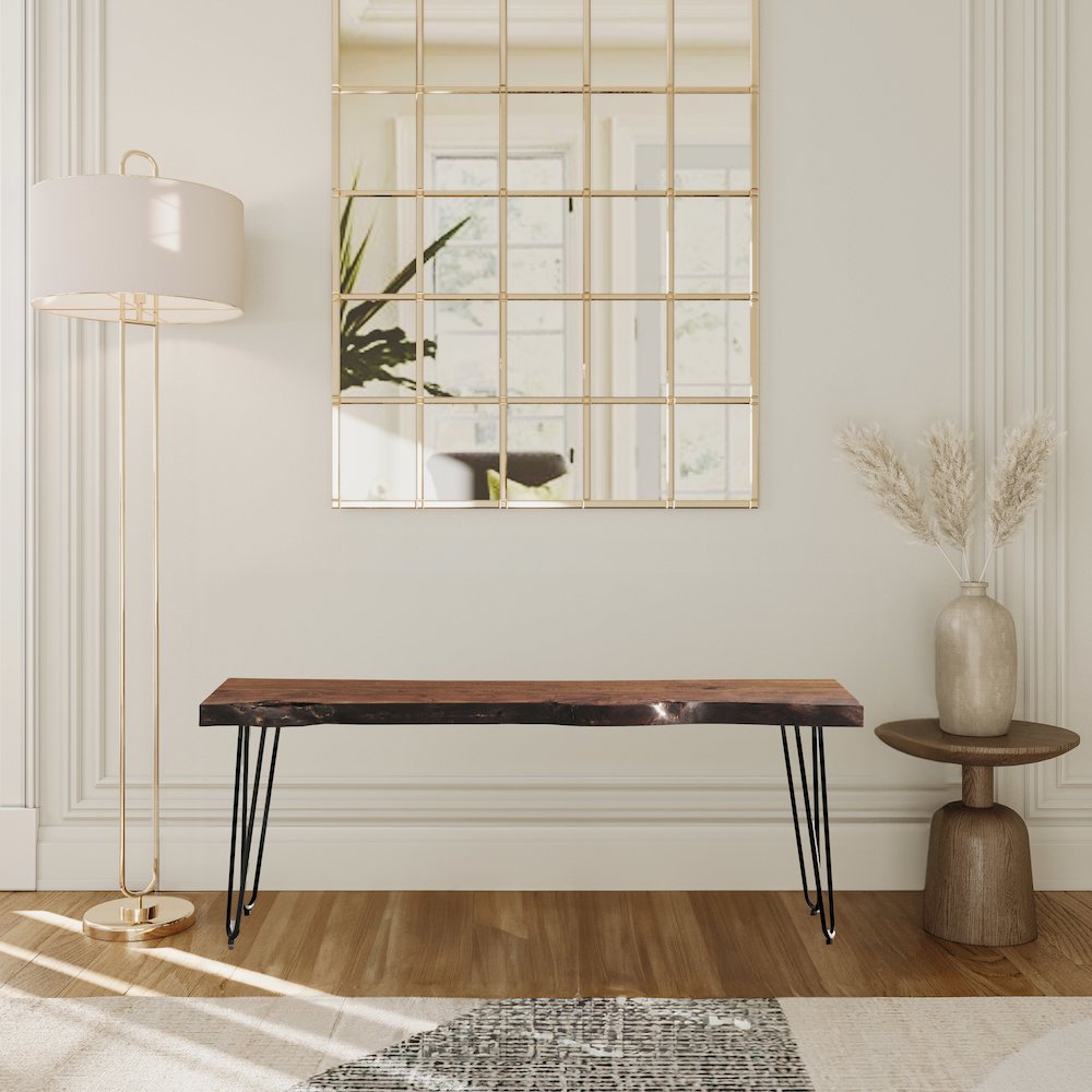 Nature's Edge 48'' Modern Solid Wood Live Edge Bench