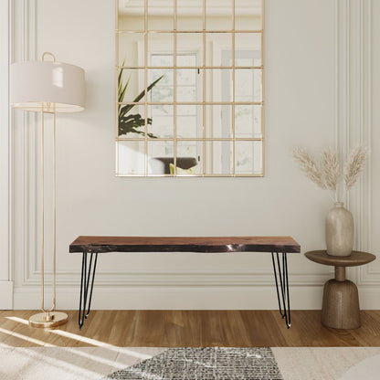 Nature's Edge 48'' Modern Solid Wood Live Edge Bench